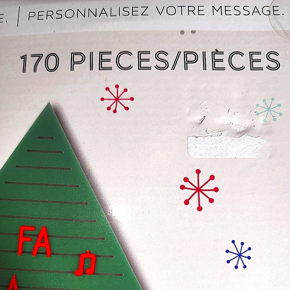 Burnes of Boston 170 Character Christmas Tree Message Board 10.2"X11.8"X0.25" - Picture 7 of 7